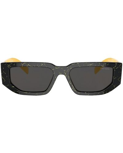Prada Two-tone Logo-arm Sunglasses - Black