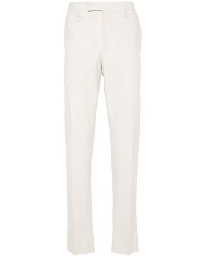 Lardini Pressed-crease Tailored Trousers - White