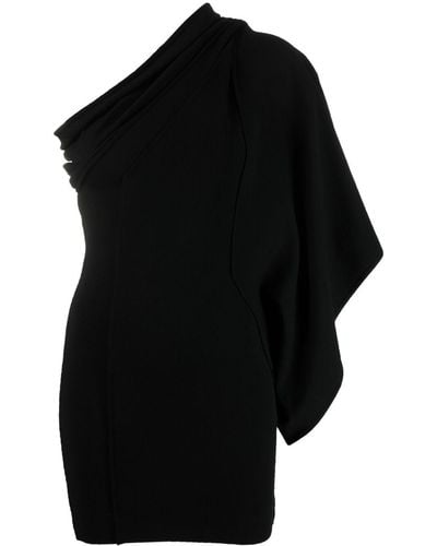 Rick Owens Robe Athena à design à une épaule - Noir