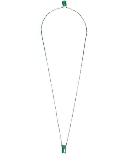Amir Slama X Julio Okubo collier à pendentif orné de quartz - Blanc