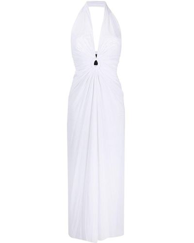 Fisico Halterneck Beach Dress - White