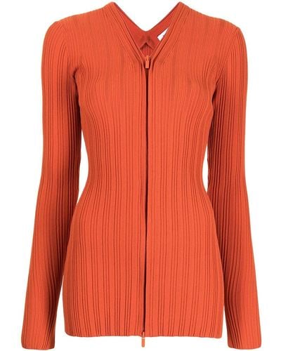 Proenza Schouler Zip-up Ribbed Cardi-coat - Orange