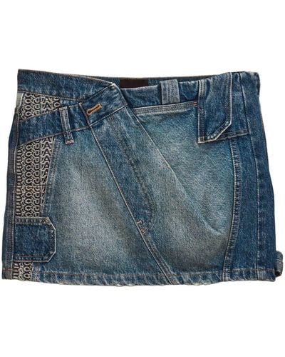 Marc Jacobs Minijupe en jean à design patchwork - Bleu