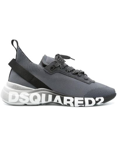 DSquared² Fly Logo-embossed Sneakers - Gray