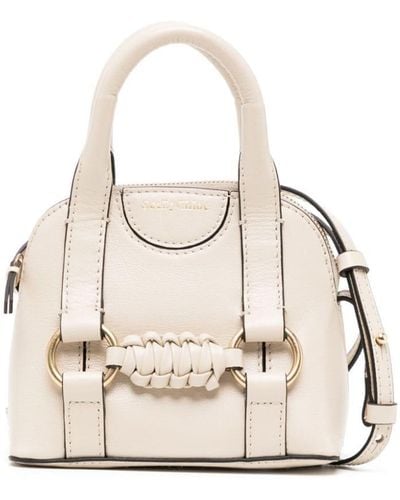 See By Chloé Micro Saddie Leather Tote Bag - Natural