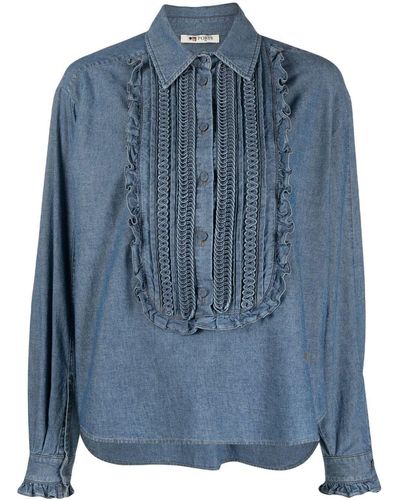 Ports 1961 Geplooide Blouse - Blauw