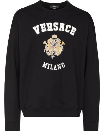 Versace ヴェルサーチェ ロゴ スウェットシャツ - ブラック