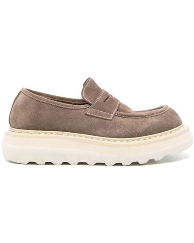 Premiata Penny-slot Suede Loafers - Brown
