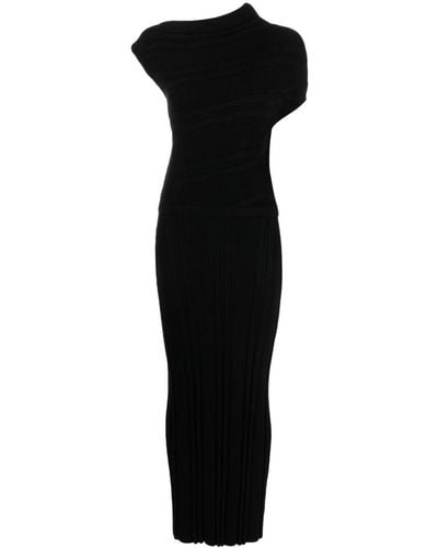 Acler Vestido Northcote con cuello asimétrico - Negro