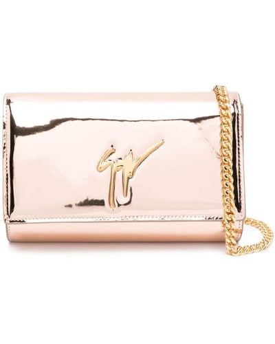 Giuseppe Zanotti Cleopatra Patent Leather Clutch Bag - Pink
