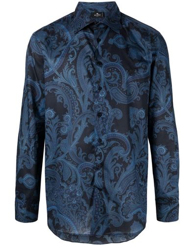 Etro Pegaso Hemd mit Paisley-Print - Blau