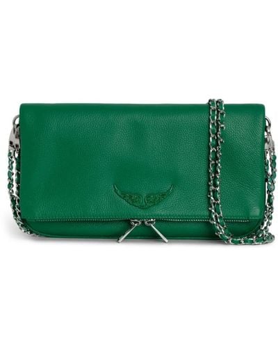 Zadig & Voltaire Rock Leather Clutch Bag - Green