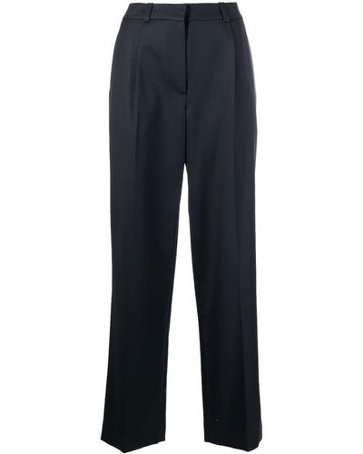 Low Classic Pantalon droit à taille haute - Bleu