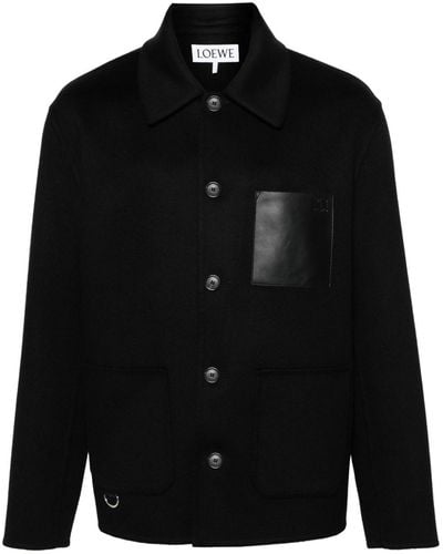 Loewe Anagram-embossed Shirt Jacket - Black