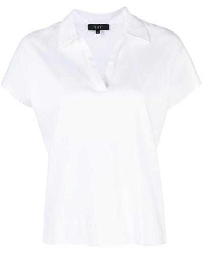 Fay Embroidered-logo Piqué-weave Polo Shirt - White