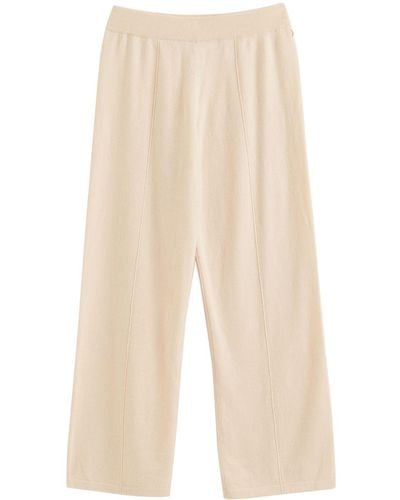 Chinti & Parker Pleat-detail Elasticated-waistband Knitted Pants - Natural