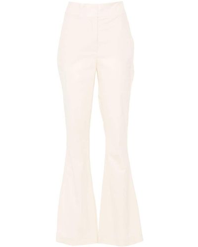 Genny Crinkled-finish Flared Trousers - White