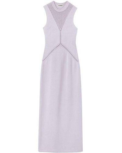 Jil Sander Loop Lace-detail Knit Dress - Purple