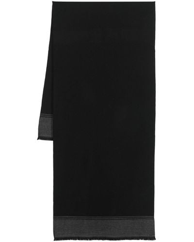 Corneliani リブニット ウール スカーフ - ブラック