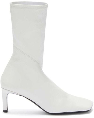 Jil Sander 70mm Leather Ankle Boots - White
