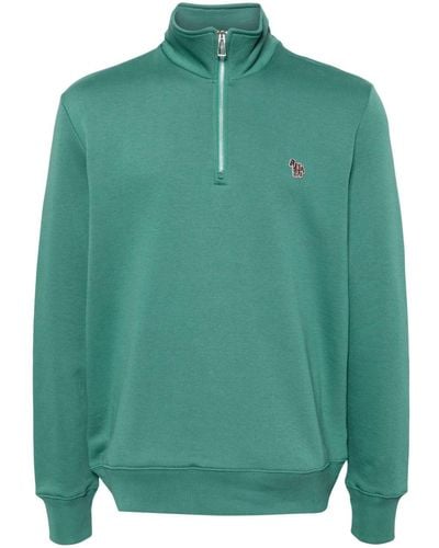 PS by Paul Smith Logo-embroidered Zip-up Sweatshirt - Green