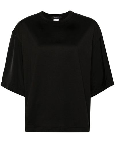 Fabiana Filippi Camiseta con mangas de satén - Negro
