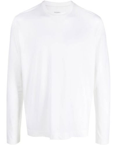Mazzarelli T-Shirt mit rundem Ausschnitt - Weiß