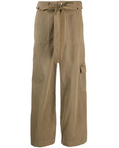 STAUD Rosemary Belted Cotton Pants - Natural