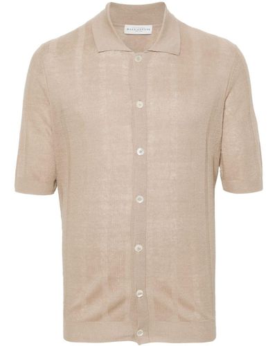Ballantyne Striped Linen Short-sleeved Shirt - Natural