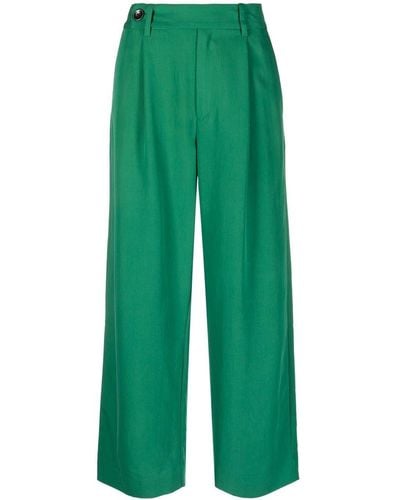Proenza Schouler Cropped High-waisted Pants - Green