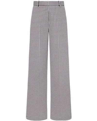 Rosetta Getty Gingham-check Straight-leg Trousers - Grey