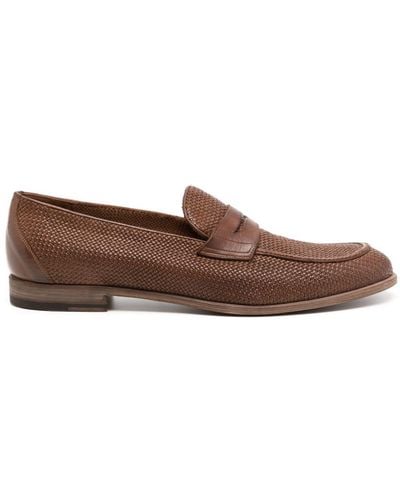 Fratelli Rossetti Interwoven Leather Loafers - Brown