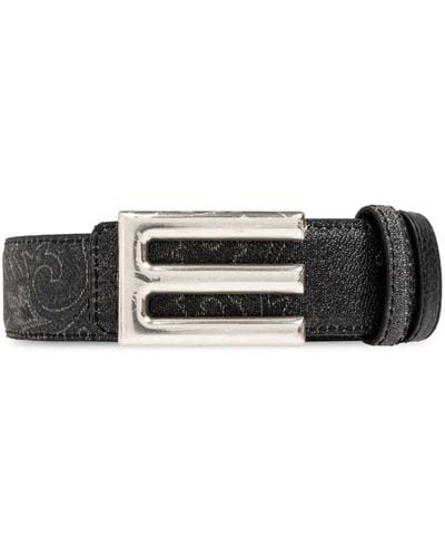 Etro Logo-buckle reversible belt - Schwarz