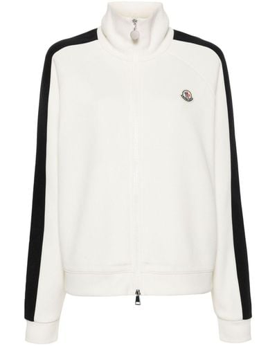 Moncler Pikee-Sweatshirt mit Reißverschluss - Weiß
