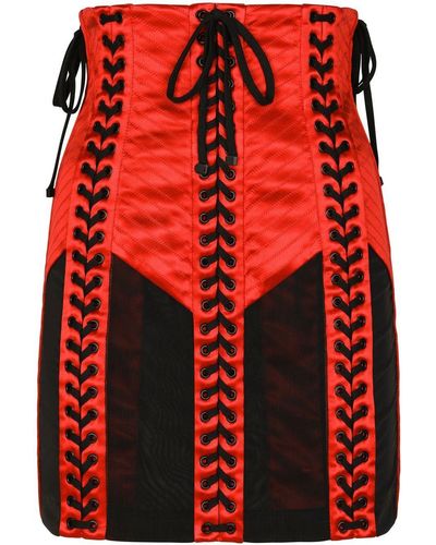Dolce & Gabbana Eyelet-detail Corset Miniskirt - Red