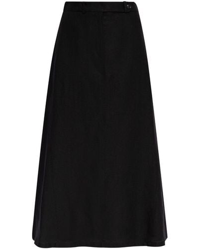 Paul Smith A-line Linen Maxi-skirt - Black