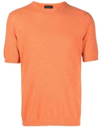 Roberto Collina Gebreid T-shirt - Oranje