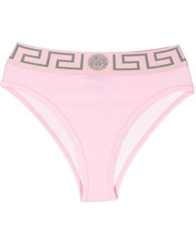 Versace Slip mit Bund im Greca-Muster - Pink