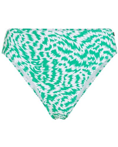 Karl Lagerfeld Animal-print High-rise Bikini Bottoms - Green