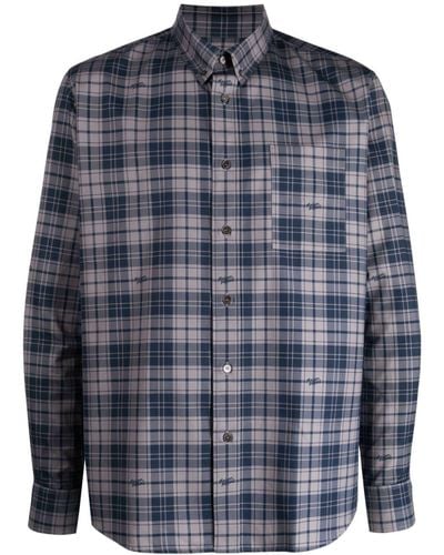 Maison Kitsuné Check-pattern Cotton Shirt - Blue