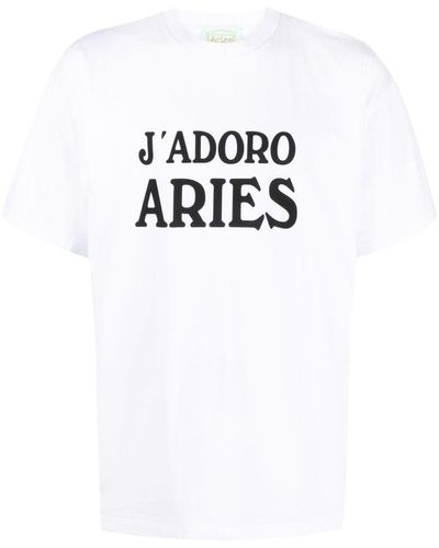 Aries T-shirt J'Adoro en coton - Blanc