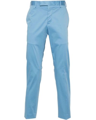 PT Torino Slim-fit Cotton Trousers - Blue