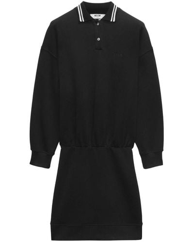 MSGM Jersey Mini Polo Dress - Black