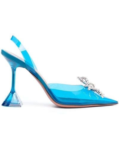 AMINA MUADDI Rosie Crystal-embellished 105mm Court Shoes - Blue
