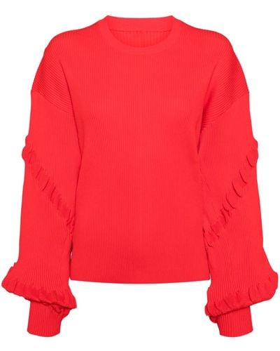 JNBY Oversized Ribbed-knit Sweater - Red