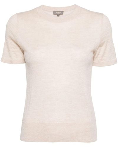 N.Peal Cashmere Isla Cashmere T-shirt - Natural