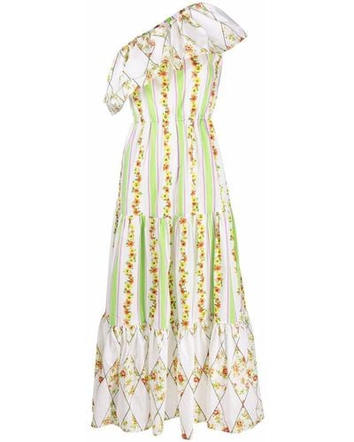 MSGM Kleid mit Streifen - Weiß