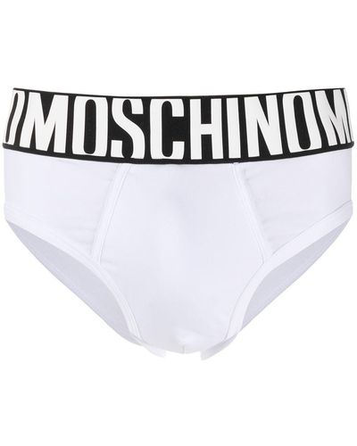 Moschino Slip à taille à logo - Blanc