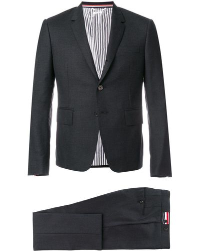 Thom Browne Super 120s Twill Suit With Tie - Grey