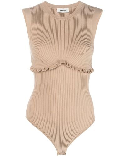 SKIMS Beige Fits Everybody Square Neck Bodysuit